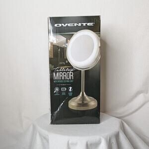 Ovente Bathroom Tabletop Personal Mirror with LED Light New